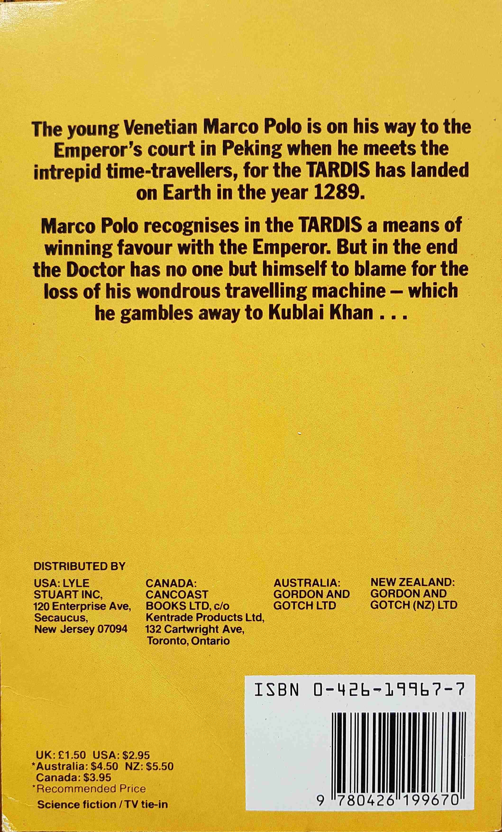 Picture of 0-426-19967-7 Doctor Who - Marco Polo by artist John Lucarotti from the BBC records and Tapes library